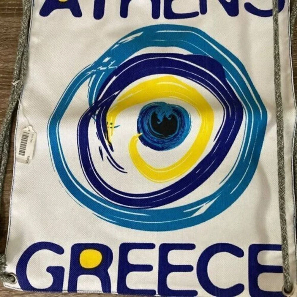 Athens Greece Drawstring Bag‎ Backpack Adult One Size Standard Unisex Blue New